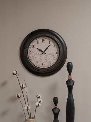 Outdoor Clock with Temperature and Humidity Black 53.3cm by Libra, image 6