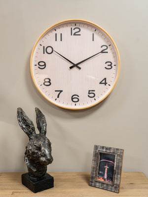 Grain Effect Wall Clock Light Natural 53cm by Libra, image 6
