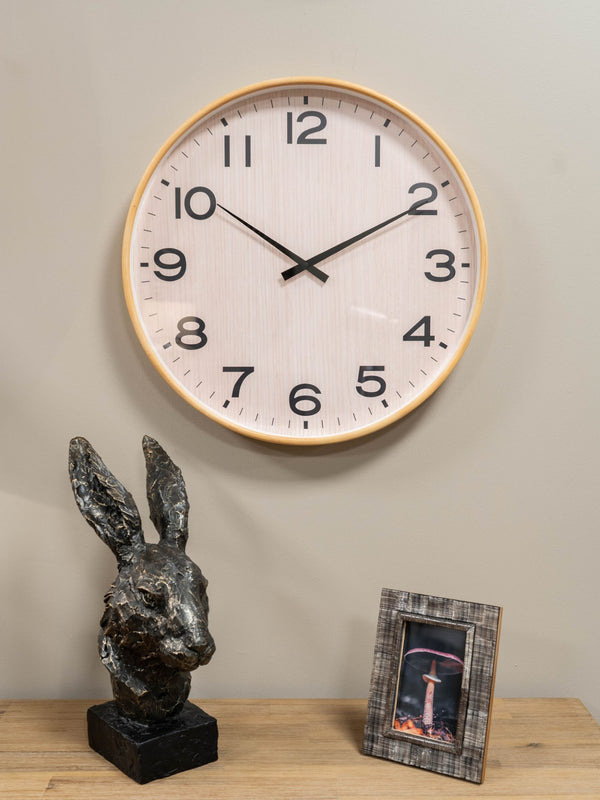 Grain Effect Wall Clock Light Natural 53cm by Libra, image 6
