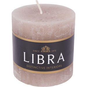 Taupe Rustica Pillar Candle 7x7cm by Libra