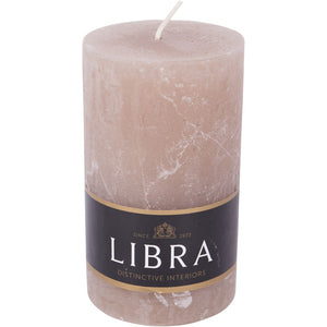 Taupe Rustica Pillar Candle 7x12cm by Libra