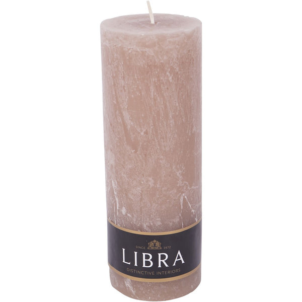 Taupe Rustica Pillar Candle 7x19cm by Libra