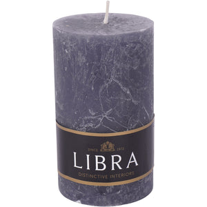 Dark Pewter Rustica Pillar Candle 7x12cm by Libra