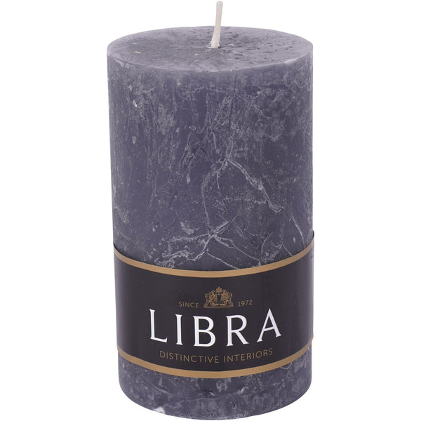 Dark Pewter Rustica Pillar Candle 7x12cm by Libra