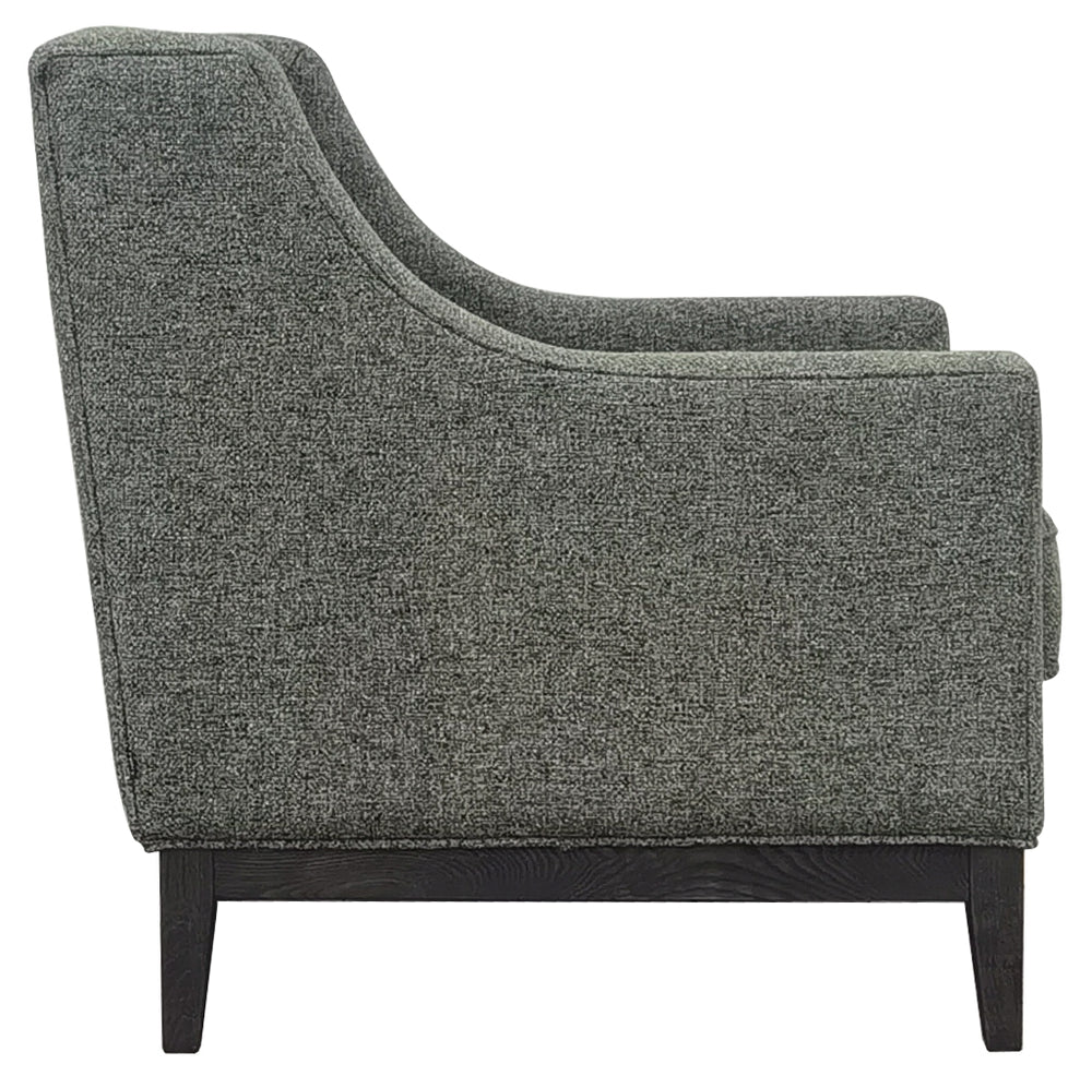 Theodore Buttoned Armchair in Forest Green Fabric by Libra