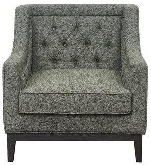 Theodore Buttoned Armchair in Forest Green Fabric by Libra