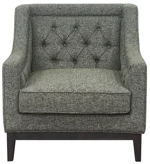 Theodore Buttoned Armchair in Forest Green Fabric by Libra