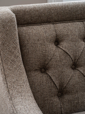 Theodore Buttoned Sofa in Dark Taupe Fabric 200cm by Libra, image 4