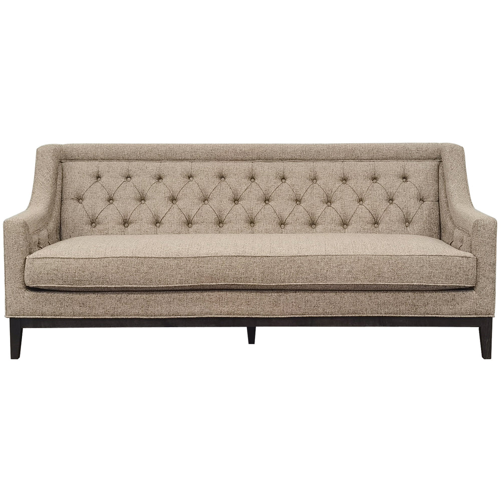 Theodore Buttoned Sofa in Dark Taupe Fabric 200cm by Libra