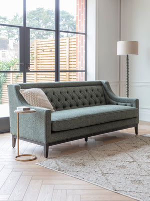 Theodore Buttoned Sofa in Forest Green Fabric 200cm by Libra, image 5