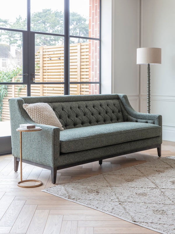 Theodore Buttoned Sofa in Forest Green Fabric 200cm by Libra, image 5