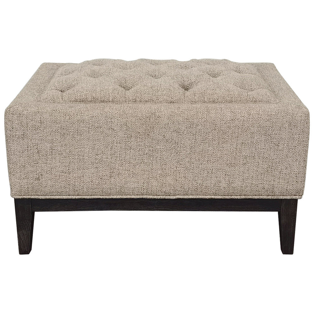 Theodore Buttoned Stool in Dark Taupe Fabric 81x61cm by Libra
