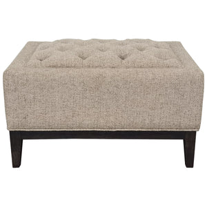 Theodore Buttoned Stool in Dark Taupe Fabric 81x61cm by Libra