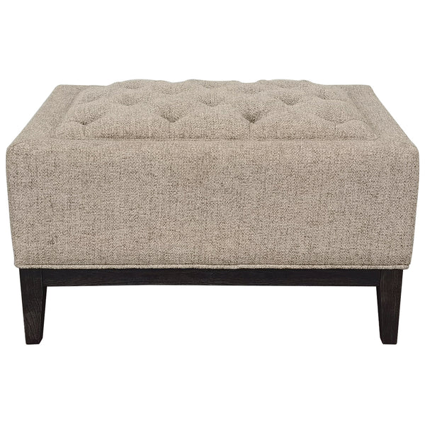 Theodore Buttoned Stool in Dark Taupe Fabric 81x61cm by Libra