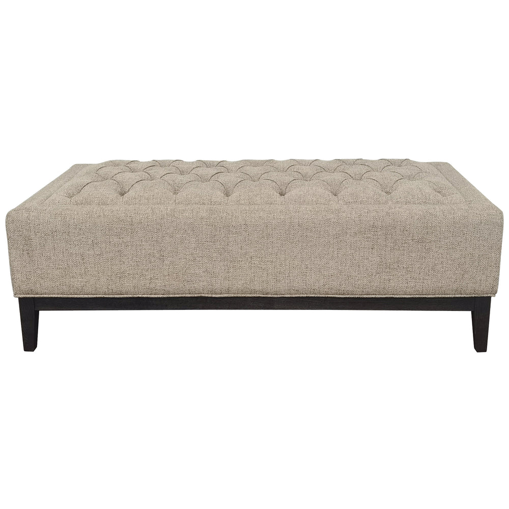Theodore Buttoned XL Ottoman in Dark Taupe Fabric 140x75cm by Libra