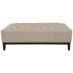 Theodore Buttoned XL Ottoman in Dark Taupe Fabric 140x75cm by Libra