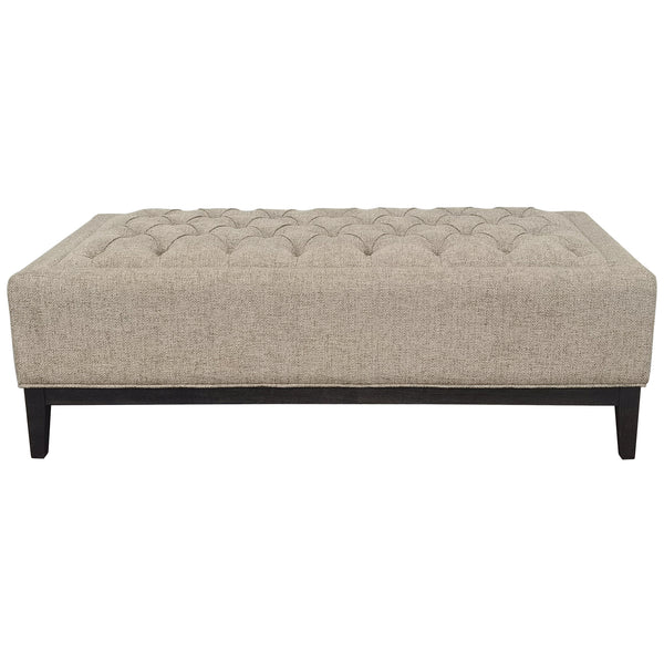 Theodore Buttoned XL Ottoman in Dark Taupe Fabric 140x75cm by Libra