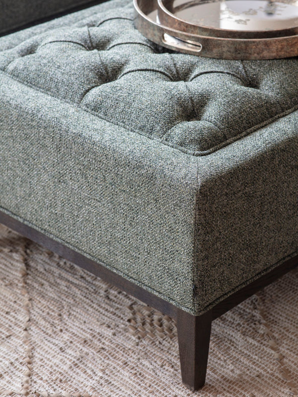 Theodore Buttoned XL Ottoman in Forest Green Fabric 140x75cm by Libra, image 2