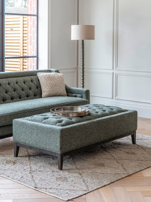 Theodore Buttoned XL Ottoman in Forest Green Fabric 140x75cm by Libra, image 3