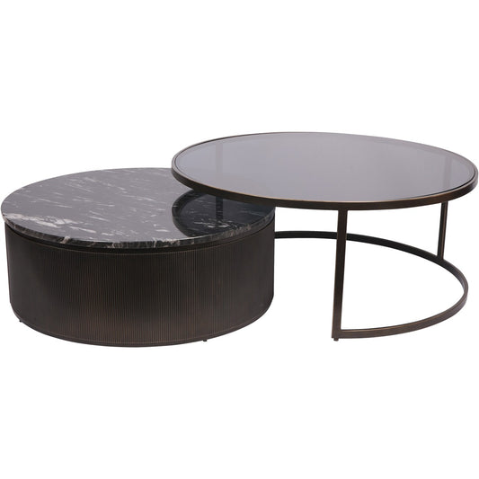 Belvedere Black Set of 2 Nesting Coffee Tables