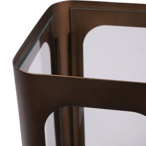 Thorpe Metal and Glass Hurricane Small 28cm by Libra, image 5