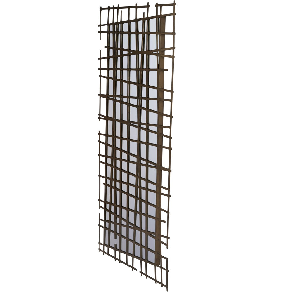 Lattice Wall Decor Mirror Brass Finish by Libra
