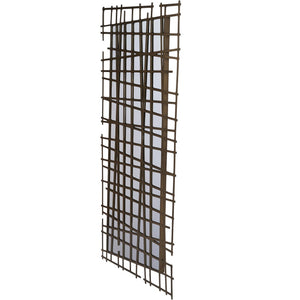 Lattice Wall Decor Mirror Brass Finish by Libra, image 2