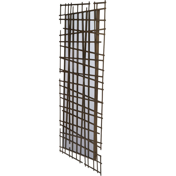 Lattice Wall Decor Mirror Brass Finish by Libra, image 2