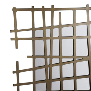 Lattice Wall Decor Mirror Brass Finish by Libra, image 4