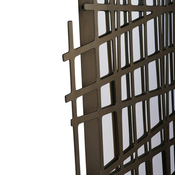 Lattice Wall Decor Mirror Brass Finish by Libra, image 5