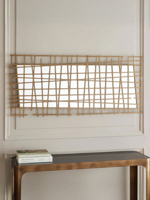 Lattice Wall Decor Mirror Brass Finish by Libra, image 6