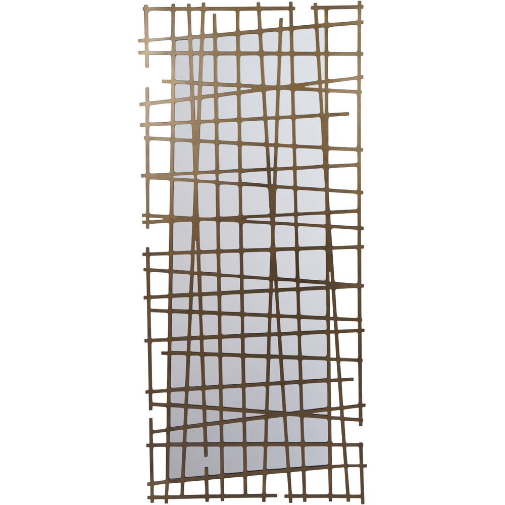 Lattice Wall Decor Mirror Brass Finish by Libra