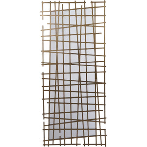 Lattice Wall Decor Mirror Brass Finish by Libra