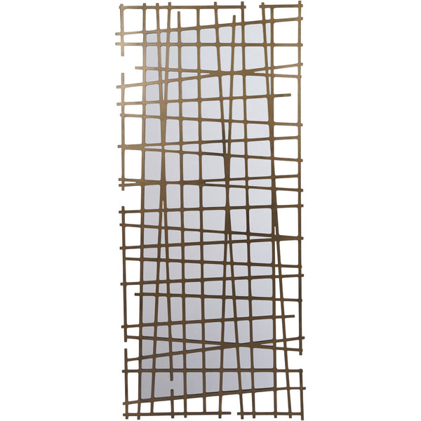 Lattice Wall Decor Mirror Brass Finish by Libra