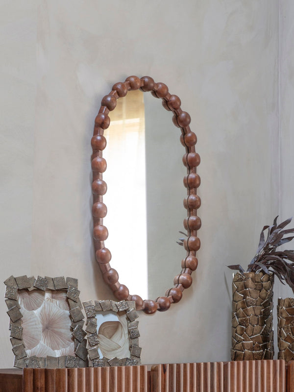Carmel Oval Wooden Carved Mirror by Libra, image 6