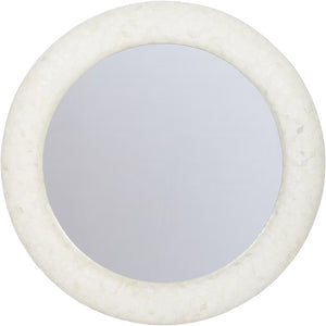 Aspen Bone Inlay Round Mirror 100cm by Libra