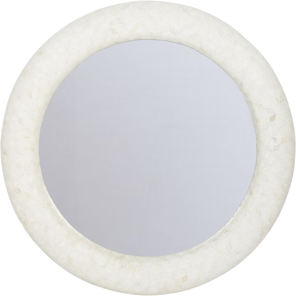 Aspen Bone Inlay Round Mirror 100cm by Libra