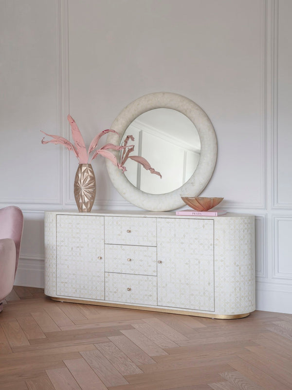 Ex-Display Aspen Bone Inlay Buffet Sideboard - Libra - Xshowhome