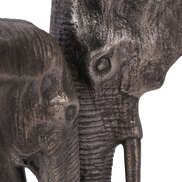 Kariba Cast Aluminium Nuzzling Elephants Sculpture by Libra, image 4