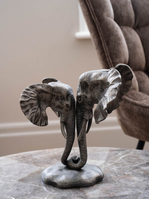 Kariba Cast Aluminium Nuzzling Elephants Sculpture by Libra, image 6