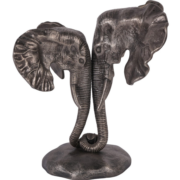 Kariba Cast Aluminium Nuzzling Elephants Sculpture by Libra