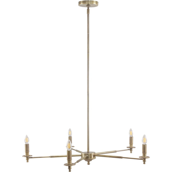 Blythe 5 Light Brass Chandelier by Libra