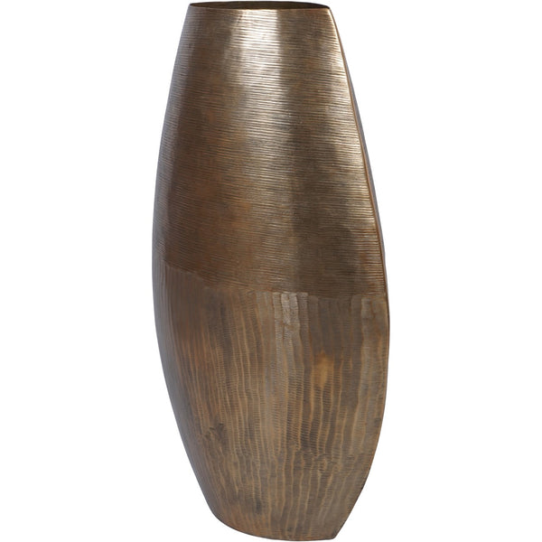 Southwold Textured Oval Brass Vase 80cm by Libra, image 2
