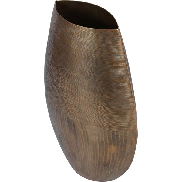 Southwold Textured Oval Brass Vase 80cm by Libra, image 3