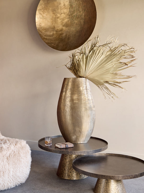 Southwold Textured Oval Brass Vase 80cm by Libra, image 8