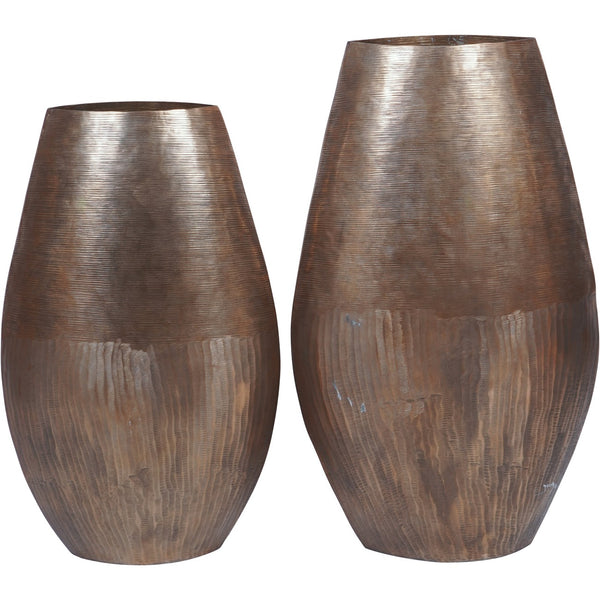 Southwold Textured Oval Brass Vase 80cm by Libra, image 7