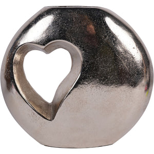 Esme Heart Cast Aluminium Vase by Libra