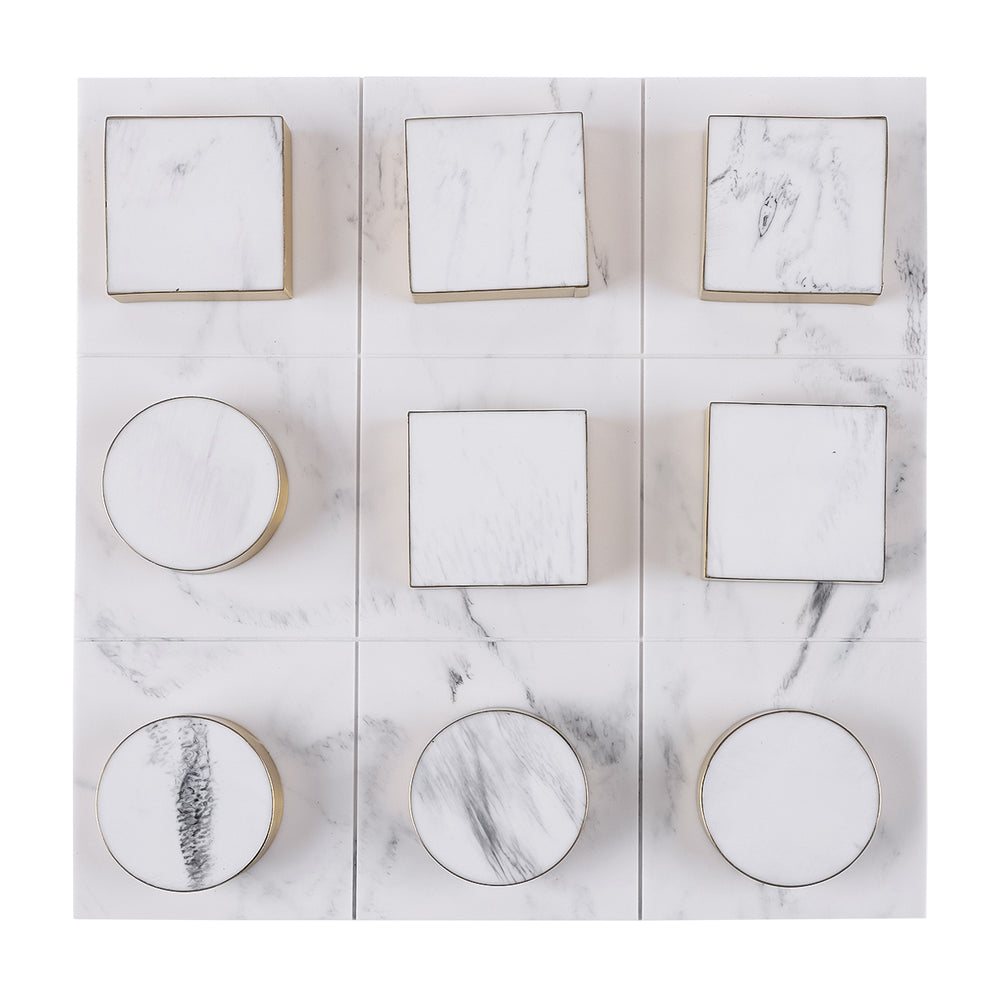 Jenkin White and Brass Noughts and Crosses Game by Libra
