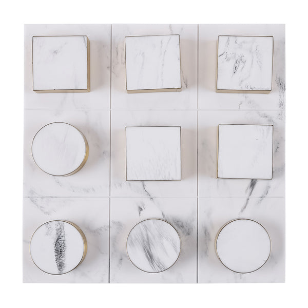 Jenkin White and Brass Noughts and Crosses Game by Libra, image 2
