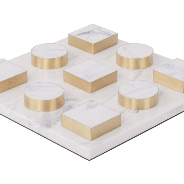 Jenkin White and Brass Noughts and Crosses Game by Libra, image 3